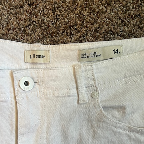 Lot 3 pairs J. Jill Denim High Rise Straight Leg Crop Jeans White Pink Tan 14 - Picture 4 of 11